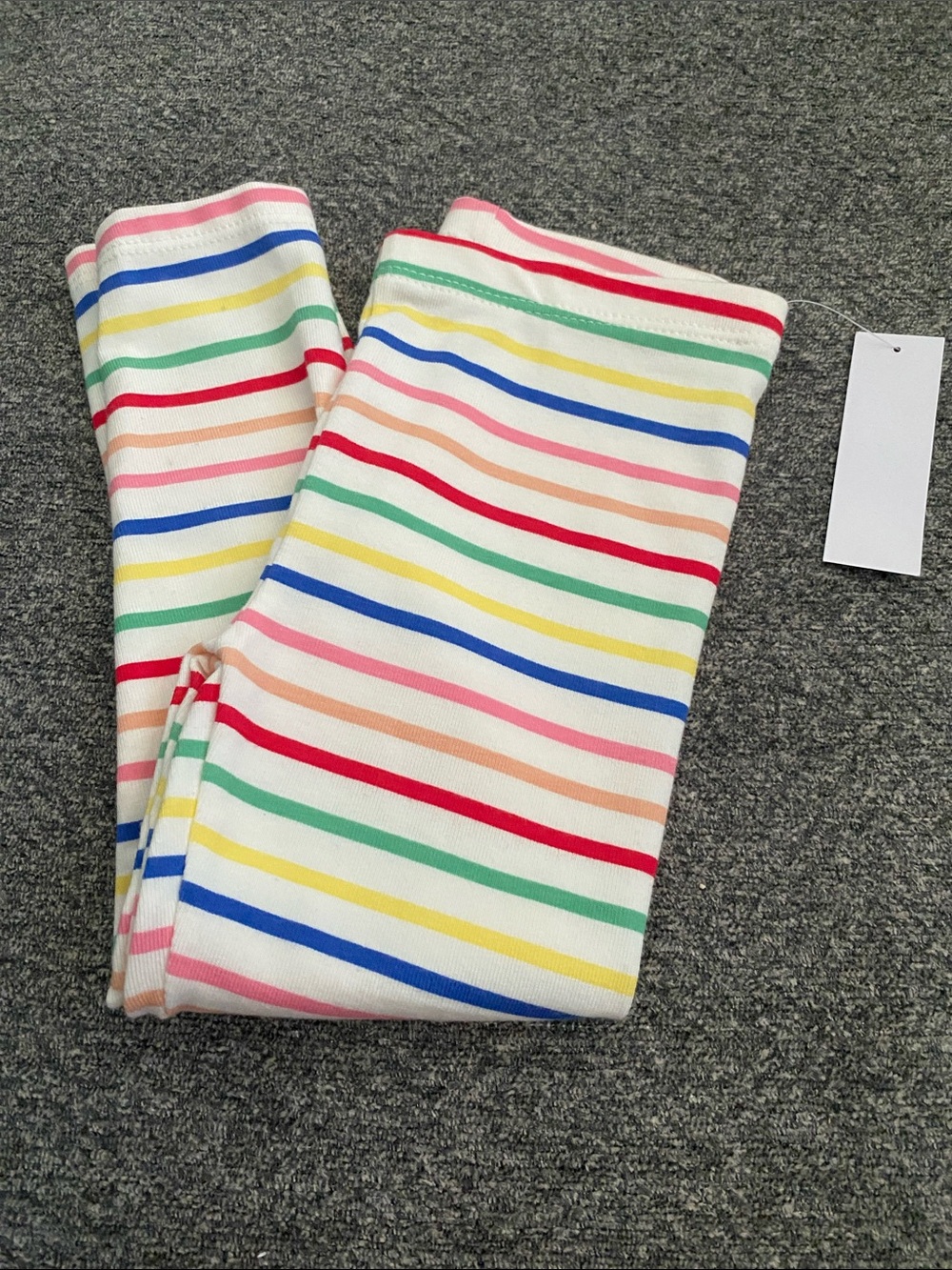 Girls' Multicolor Rainbow Stripe Leggings - Soft Elastic Waist